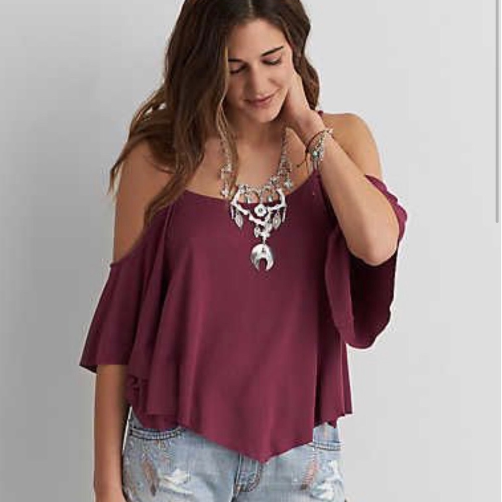 AEO Soft & Sexy Cold Shoulder Swing Top